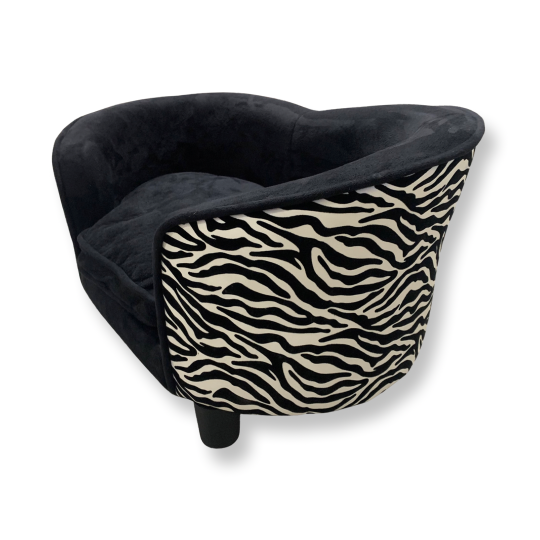 Zebra Velvet Dog Couch