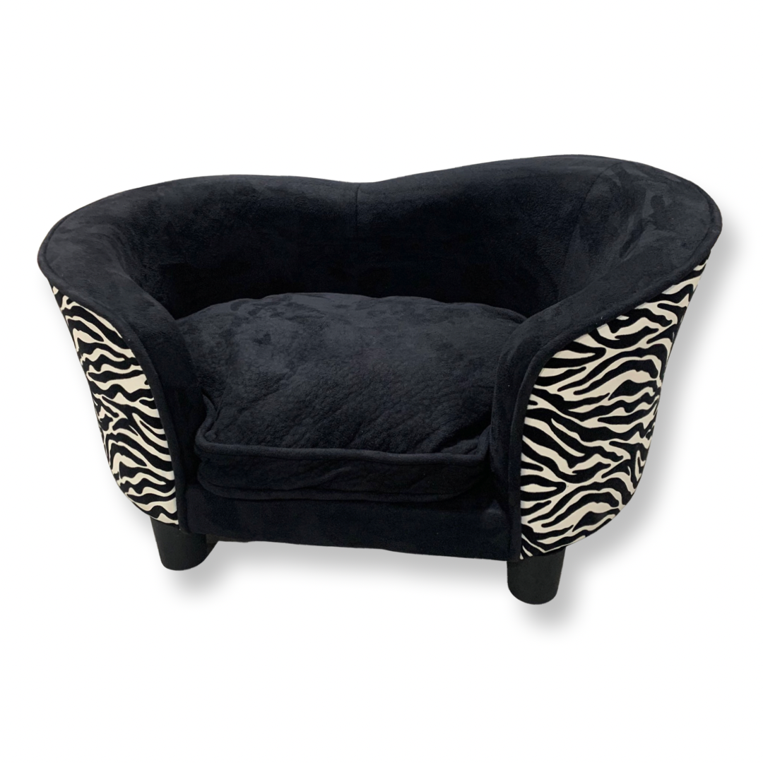 Zebra Velvet Dog Couch